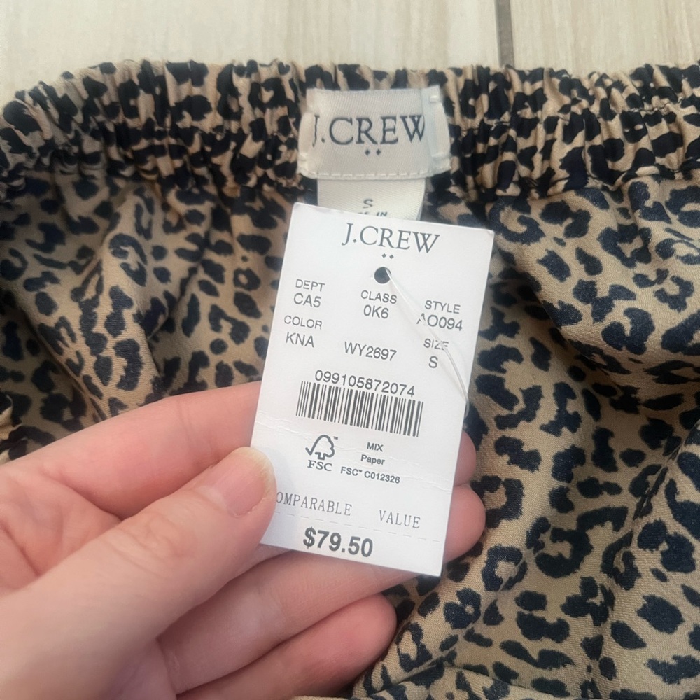 J. Crew Tan and Black Leopard A-Line Skirt - Picture 3 of 4